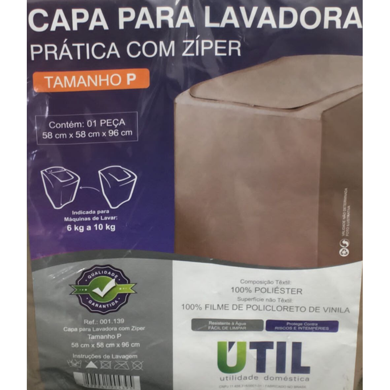 Capa para Maquina de lavar roupas P com Ziper